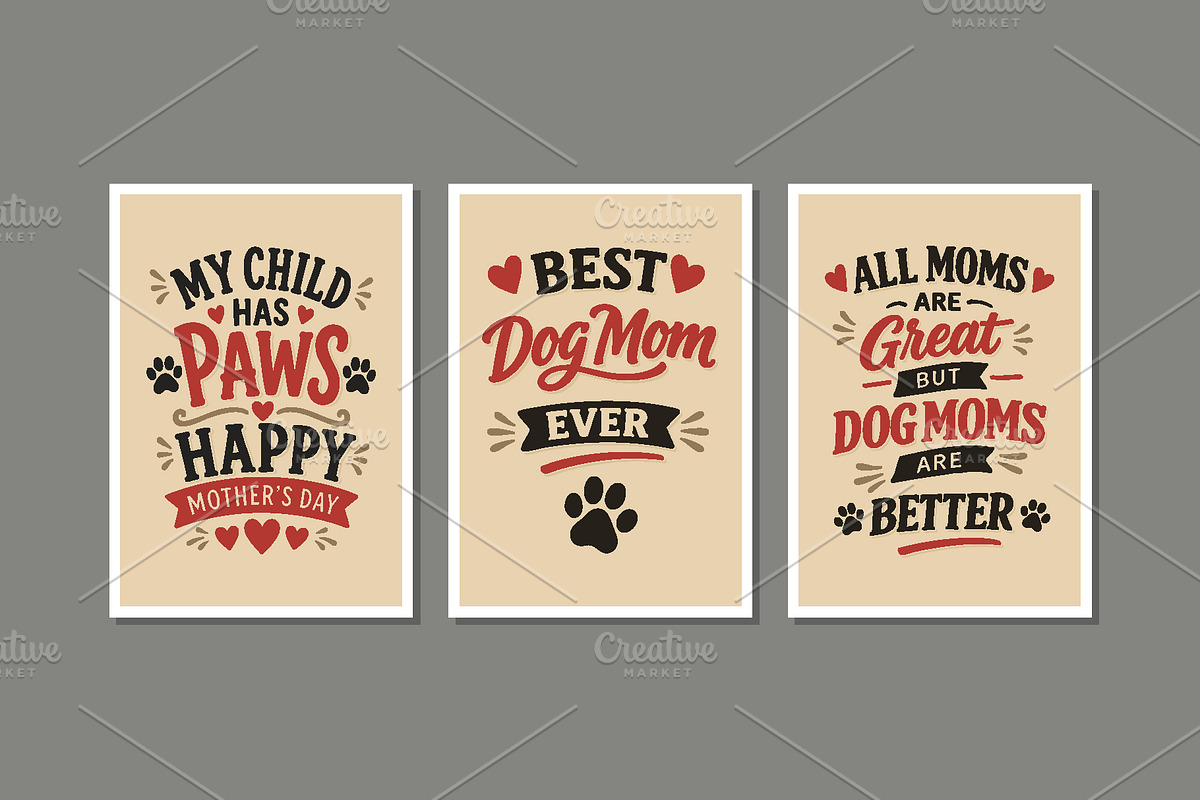 15 Vintage Dog Mom Quote Posters, a Poster Template by C Design Studio (Photo 7 of 10)
