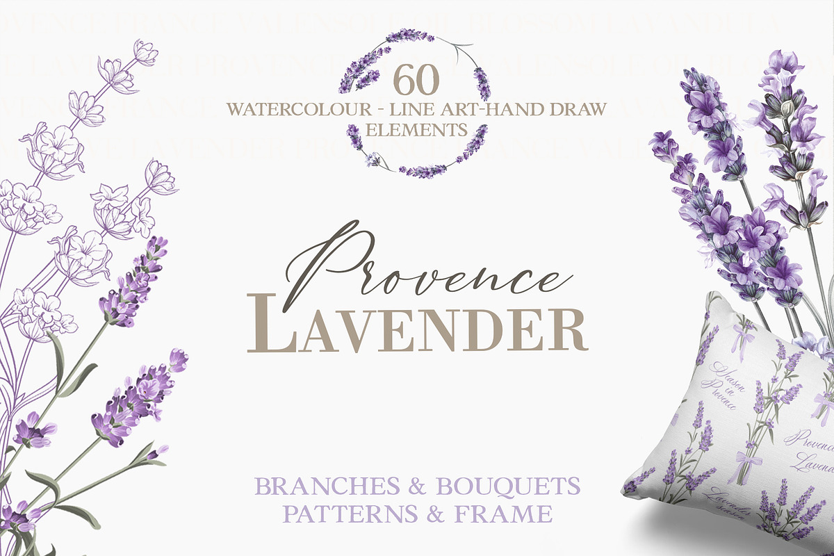 Provence Lavender. Flower set., a Pattern Graphic by Kotkoa (Photo 1 of 8)