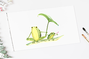 Watercolor Mother & Baby - Frogs, an Animal Illustration by Tati Bordiu (Thumbnail 2 of 3)