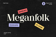 Meganfolk Elegant Serif Family, a Serif Font by UICreative (Thumbnail 1 of 26)