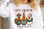 Merry Christmas, Funny Roosters PNG, an Illustration by Libby Wishes (Thumbnail 2 of 8)