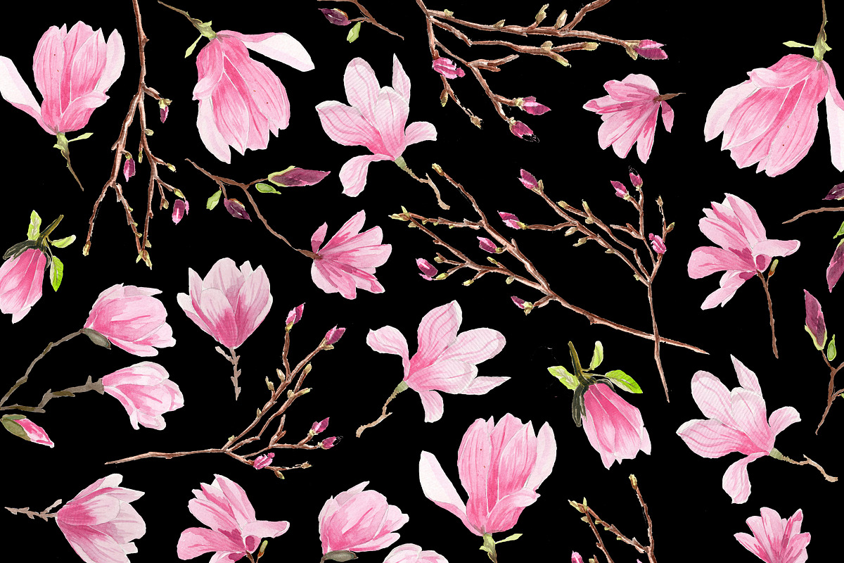 Magnolias Watercolor flowers, an Illustration by Anis Illustration (Photo 6 of 7)