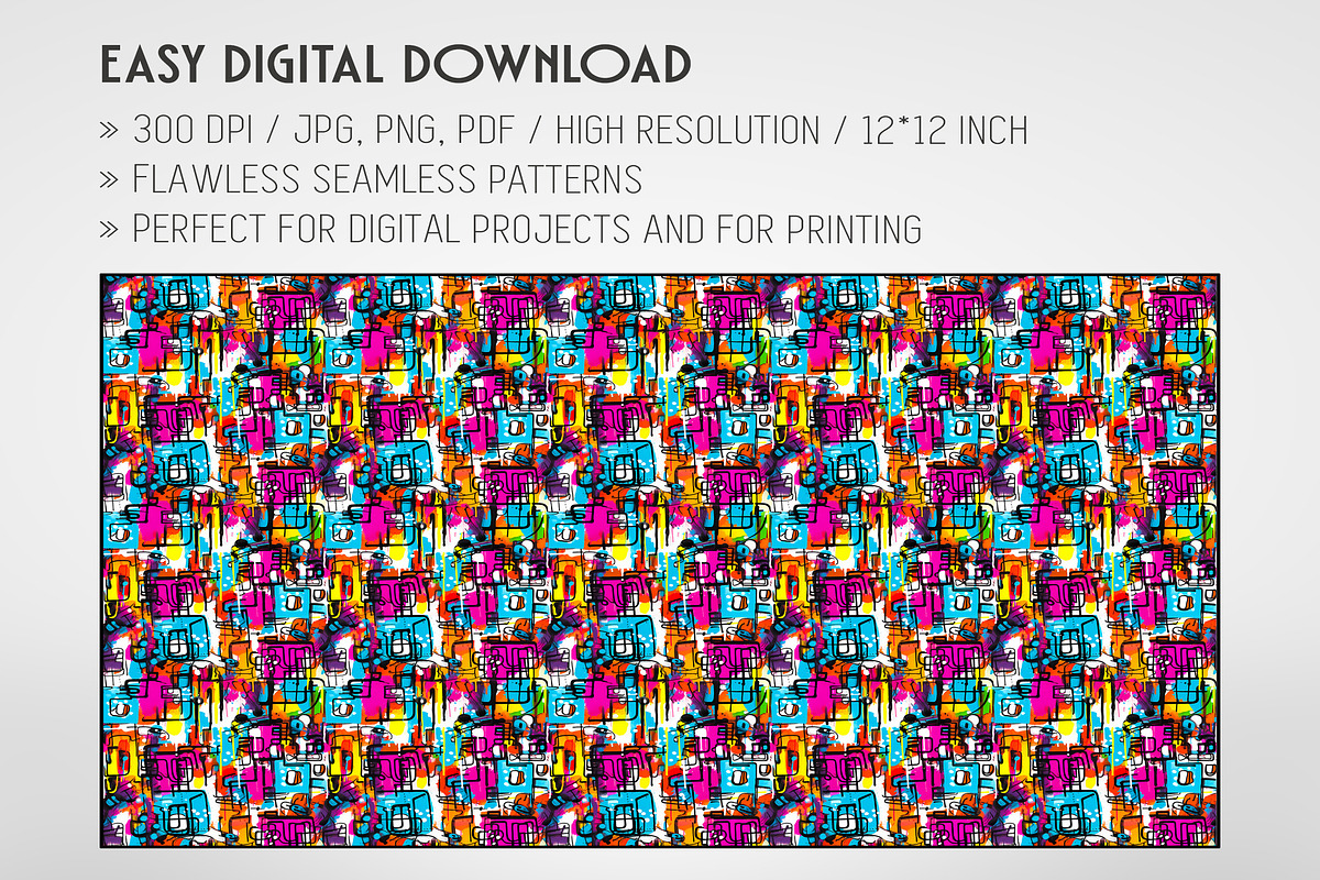 20 Seamless Urban Graffiti Patterns, a Pattern Graphic by Nordic Design (Photo 2 of 9)