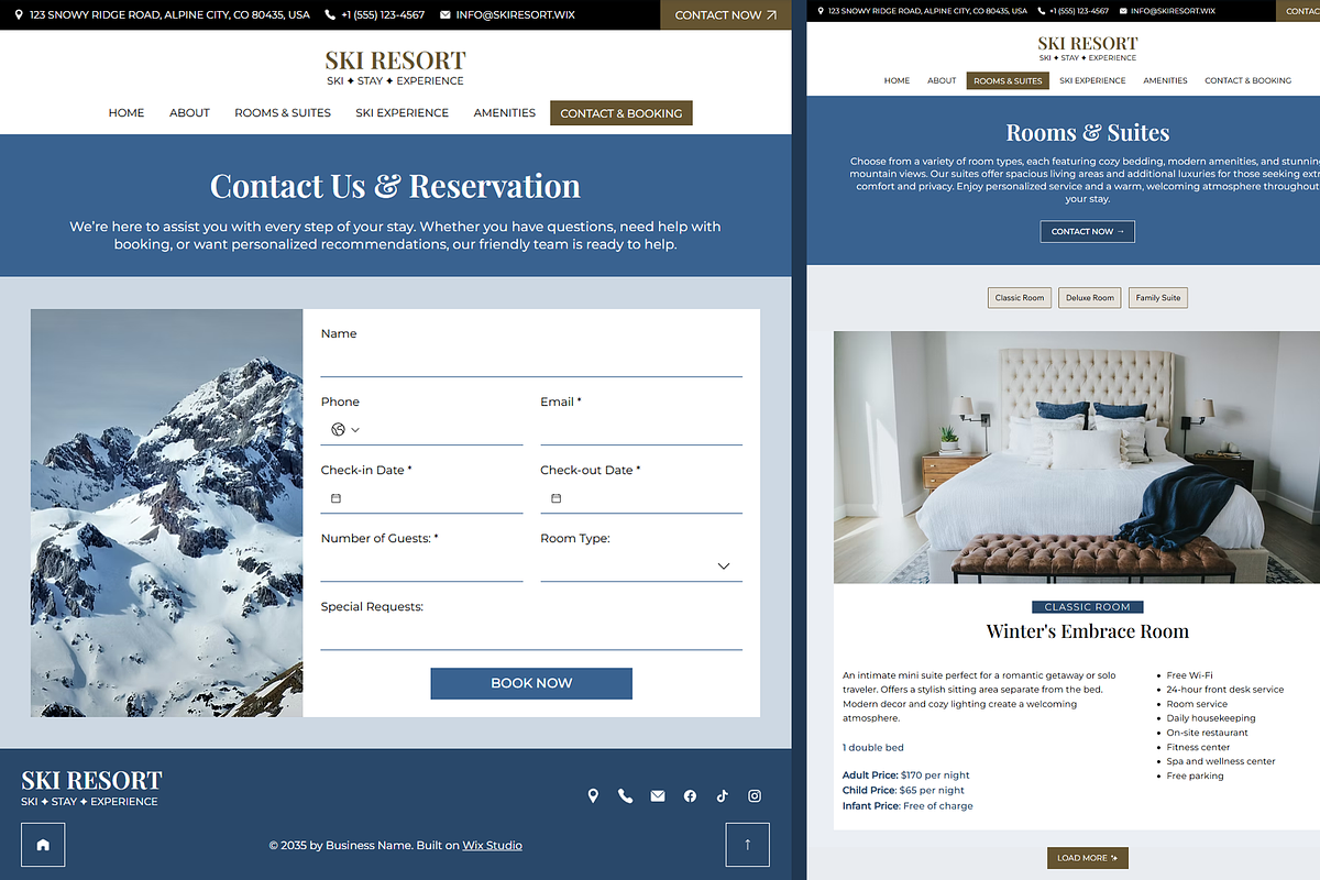 Ski Resort Wix Studio Website preview 7