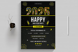 Happy New Year Flyer Layout, a Flyer Template by MightyDesign