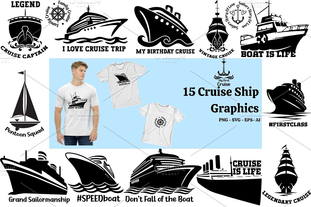Cruise Ship Bundle, a Transportation Illustration by Expose_Adam (Photo 1 of 3)