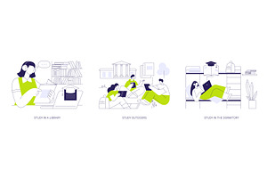 Getting ready for classes isolated, an Education Illustration by Visual Generation