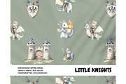 Knights dragons seamless pattern kid, a Pattern Graphic by Milatoo (Thumbnail 3 of 5)