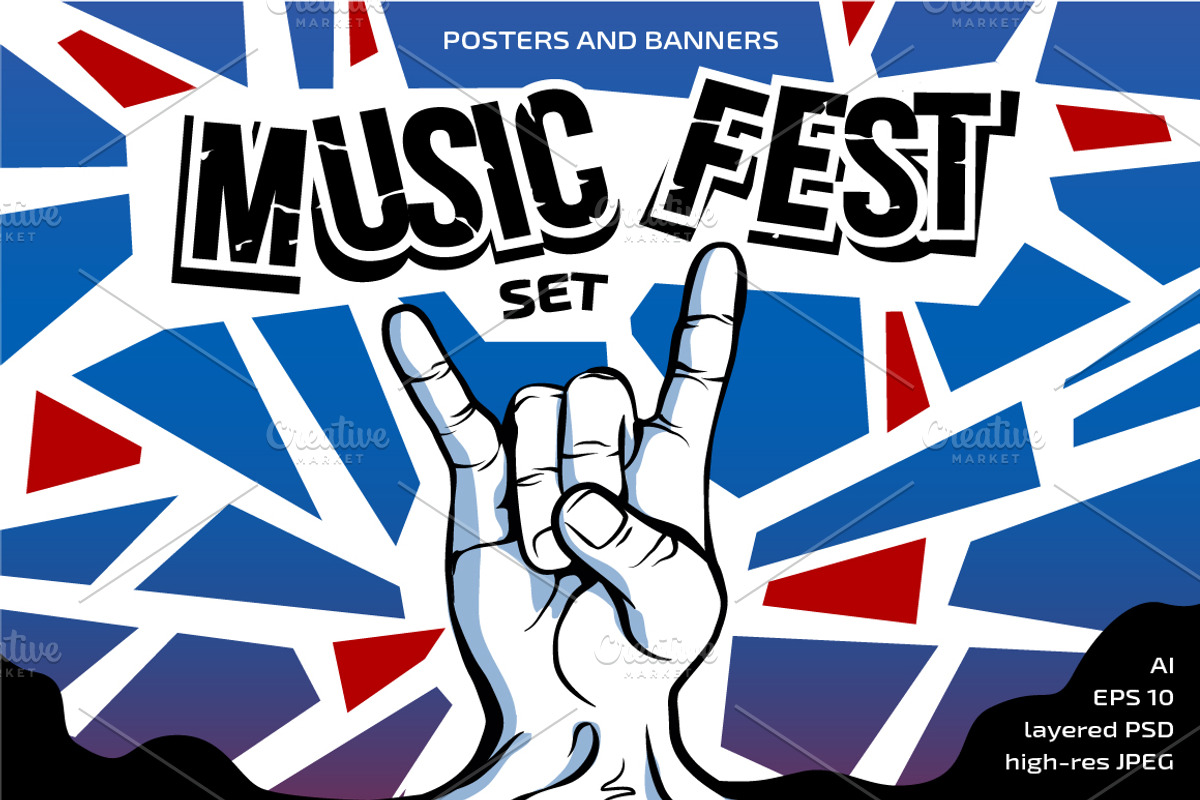 Rock Music Fest set, an Illustration by SunnyWS (Photo 1 of 3)
