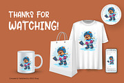 Cartoon Teddy Bear Hockey, T-Shirt., an Animal Illustration by KENO Mascots (Thumbnail 3 of 3)
