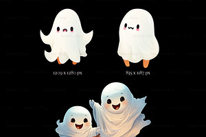 Cute Ghosts Clipart PNG