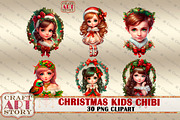 Kids Adorable Chibi clipart,Girls, a Person Illustration by CraftArtStory (Thumbnail 5 of 7)