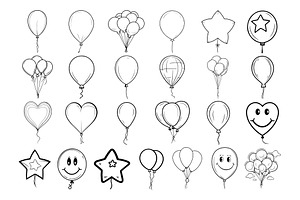 50 Balloon Procreate Stamps Brushes