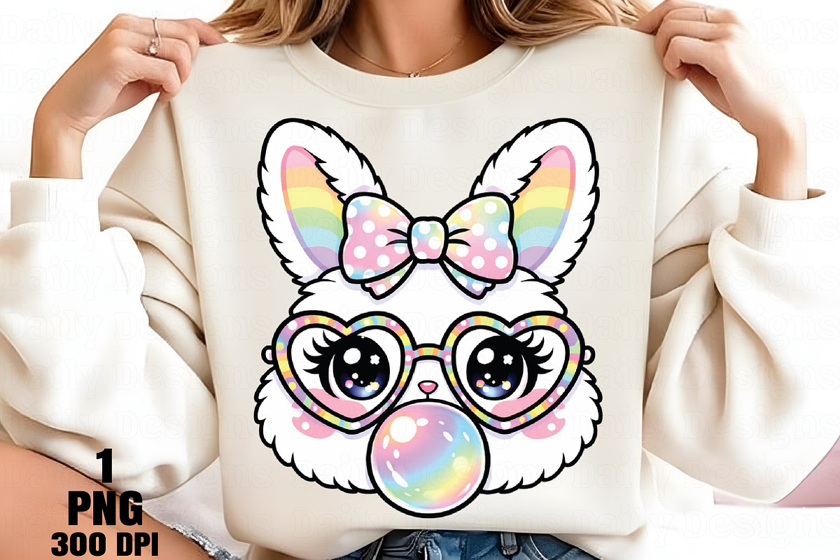 Easter Rabbit with Bubblegum PNG, an Illustration by Daily.Designs (Photo 5 of 5)