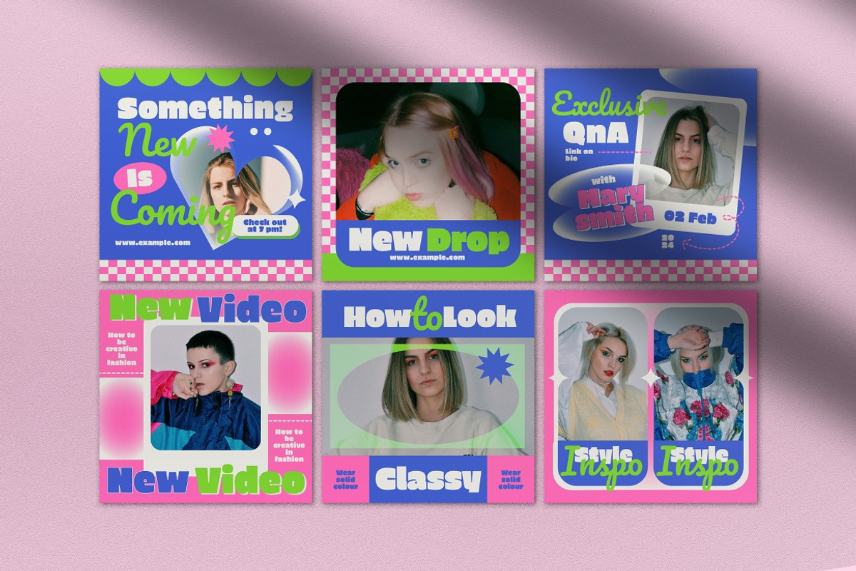Pink Fashion Instagram Pack, a Social Media Template by graphicook (Photo 3 of 9)