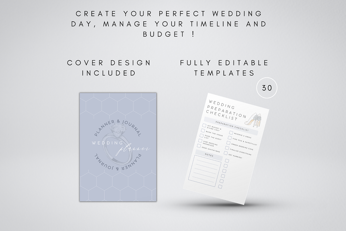 Digital Wedding Planner Canva PDF, a Stationery Template by BRANDcontent (Photo 2 of 6)