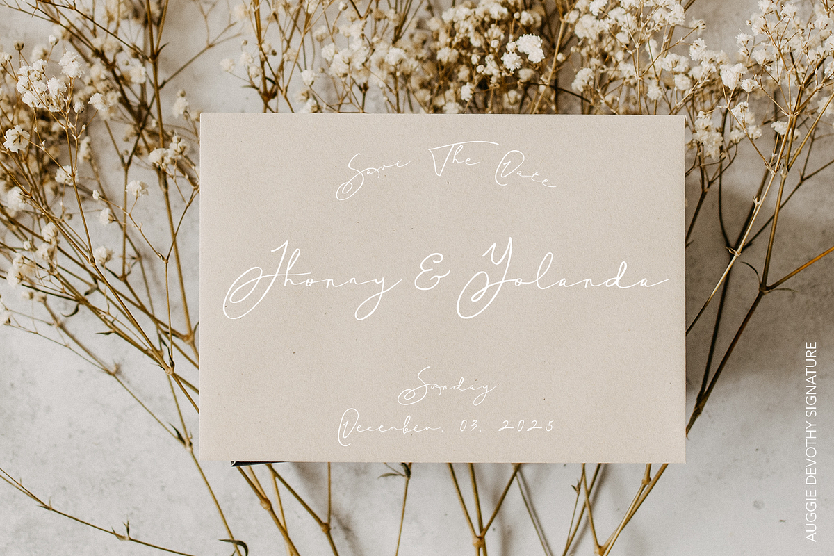 Auggie Devothy Signature, a Script Font by madeDeduk (Photo 7 of 15)