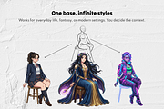 165 Curvy Female Pose Stamps, a Brush Add-On by Selentaori Studio (Thumbnail 9 of 11)