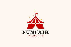 Funfair Logo Circus Tent and Festive, a Branding & Logo Template by Signatoro