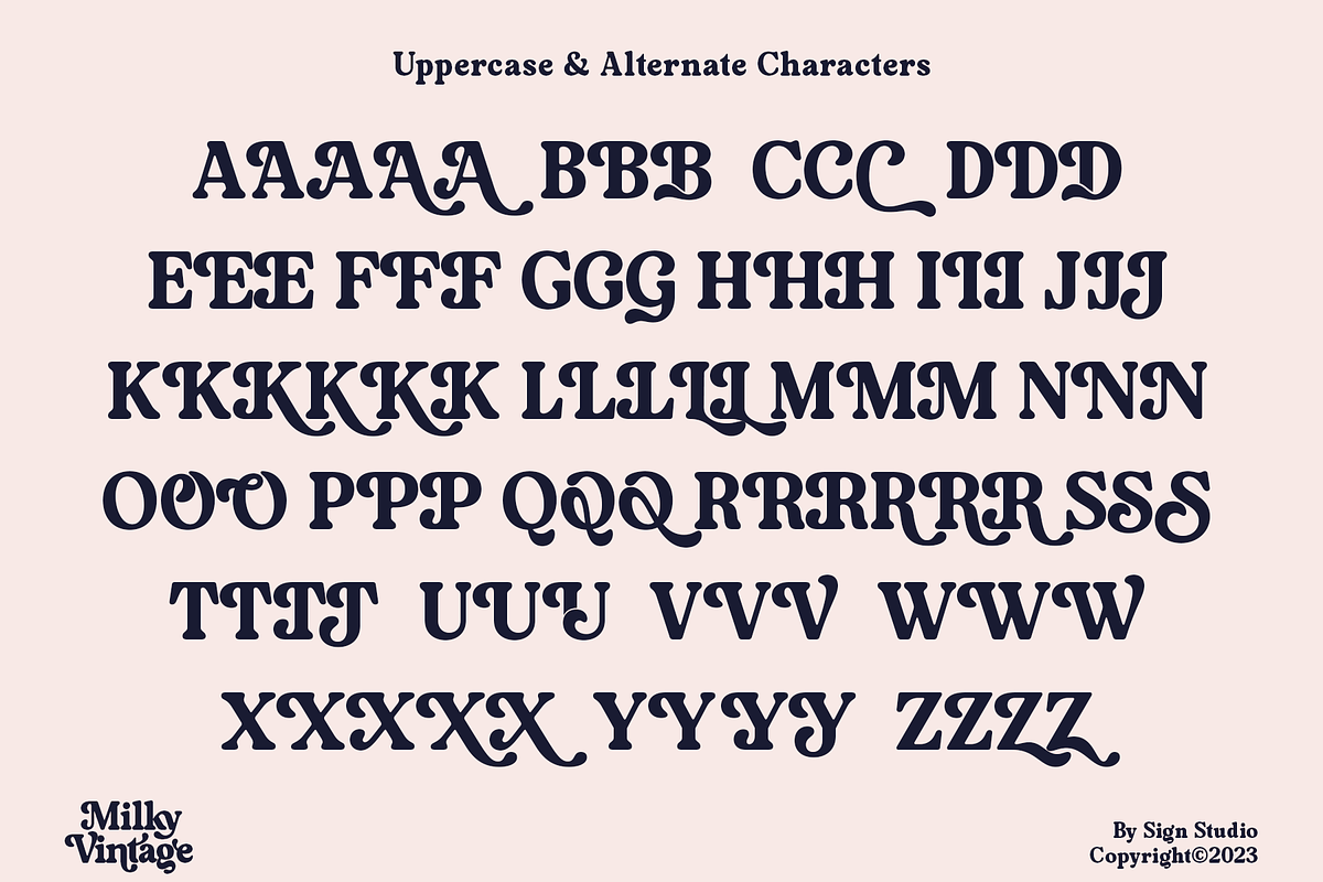 Milky Vintage, a Serif Font by Sign Studio (Photo 2 of 15)
