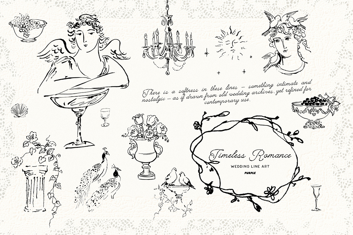Timeless Romance: Wedding Line Art, a Decorative Illustration by Purple (Photo 5 of 13)