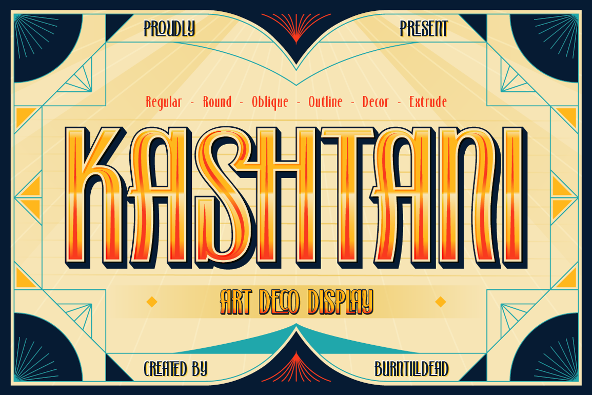 Kashtani, a Sans Serif Font by Burntilldead (Photo 1 of 12)
