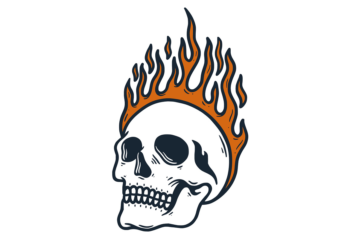 Confused Human Skull Illustration, an Object Illustration by Decoconio Design (Photo 2 of 3)