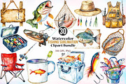 Watercolor Fishing Sublimation PNG, an Illustration by Canvas Craft (Thumbnail 1 of 3)
