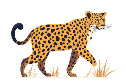 Majestic Leopard Walking in Savanna, a Background Photo by Pixeness
