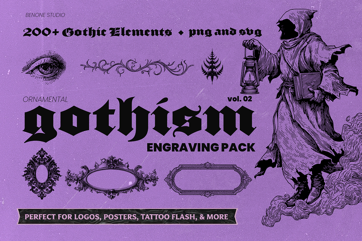 Gothism Vol.2 - Vector Shapes, an Object Graphic by BeNone Designs (Photo 1 of 7)