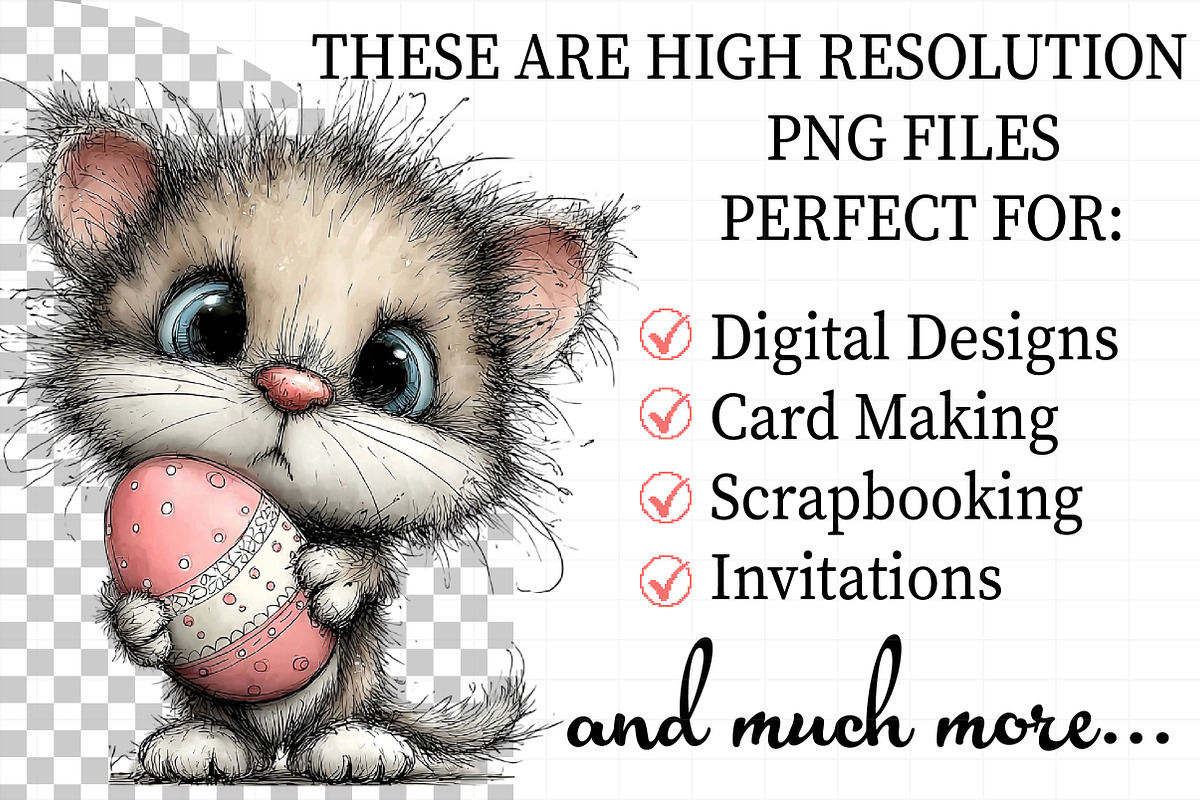 Whimsical Easter Cats Clipart, an Illustration by Daily.Designs (Photo 2 of 8)