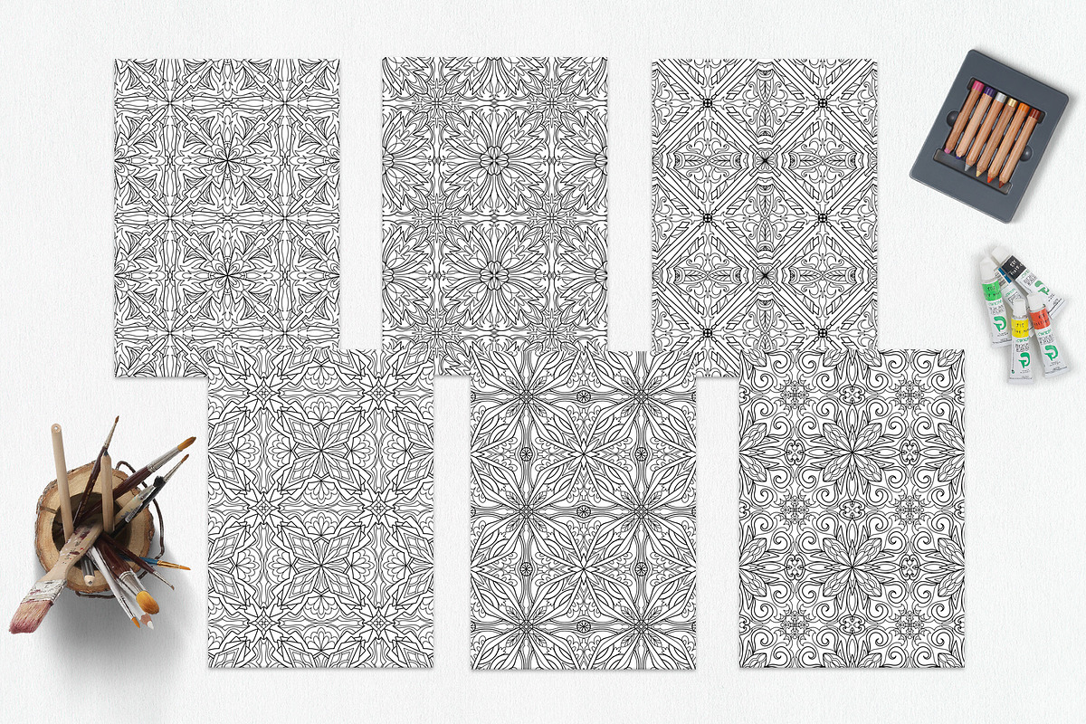 Patterns for coloring PDF,JPG vol-07, a Brochure Template by dnapslvsk (Photo 6 of 6)