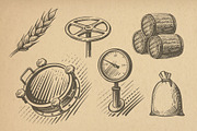Vintage brewery. Alcohol production., a Food Illustration by bioraven (Thumbnail 10 of 15)