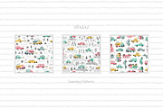 Toy Cars Seamless Patterns, Cliparts, a Pattern Graphic by AllNikArt (Thumbnail 2 of 6)