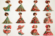 Whimsical Elegant Girl Watercolor, a Seasonal Illustration by RobertsArt (Thumbnail 3 of 7)