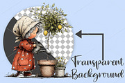 Whimsical Garden Grandma Clipart PNG, an Illustration by Canvas Craft (Thumbnail 2 of 7)