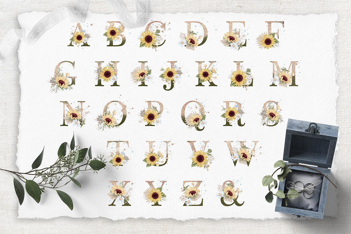 Watercolor Sunflowers and Cotton, an Illustration by Yuliya Art (Photo 21 of 24)