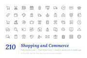210 Shopping Line Icons, an Outline Icon by Vectors Market (Thumbnail 1 of 3)