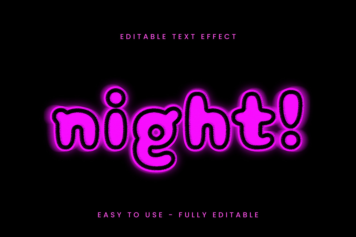 Glowing Outline Bubble Text Effect