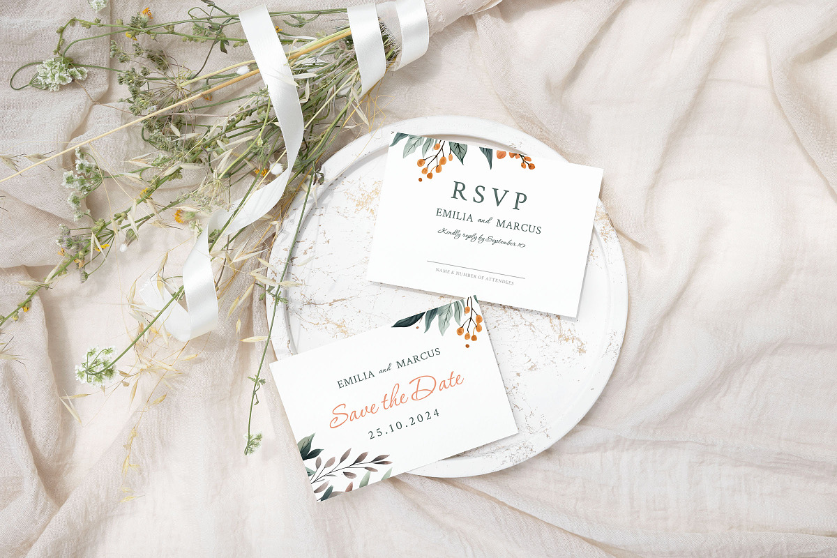 Coral - Wedding Invitation Suite, an Invitation Template by CinderHeart Designs (Photo 2 of 8)