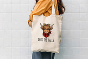Deck The Halls Highland Cow PNG Art, a Seasonal Illustration by CrexoraLab (Thumbnail 4 of 4)