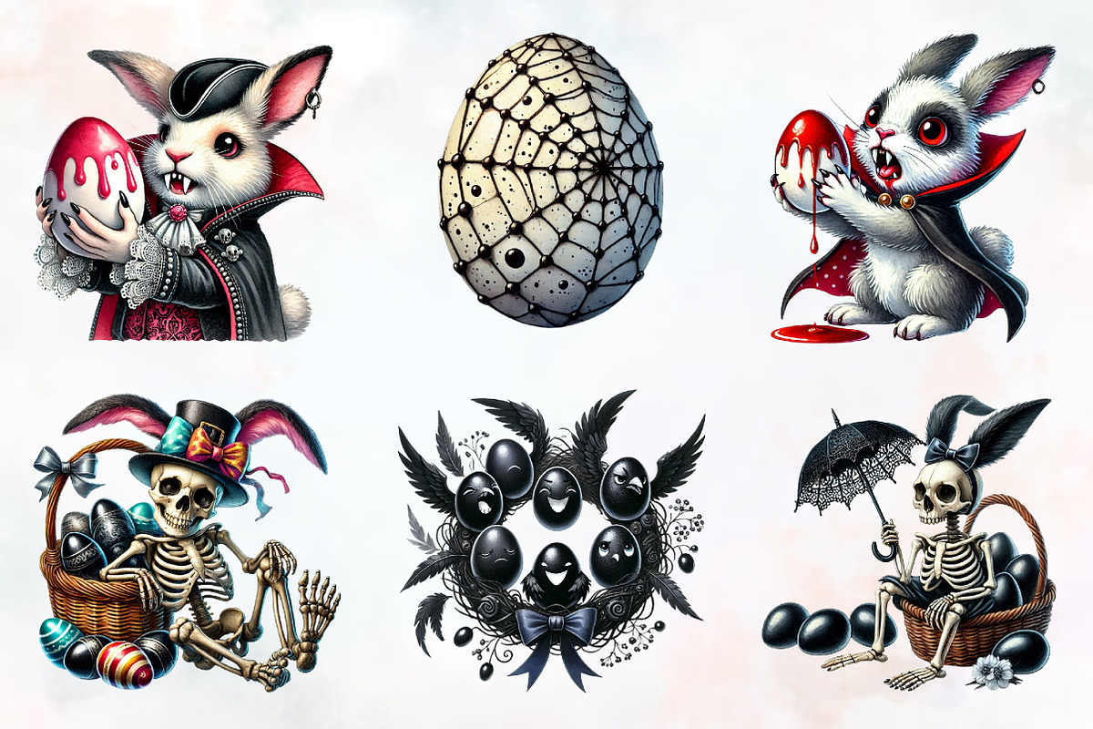 Funny Gothic Easter clipart, an Illustration by RobertsArt (Photo 3 of 7)