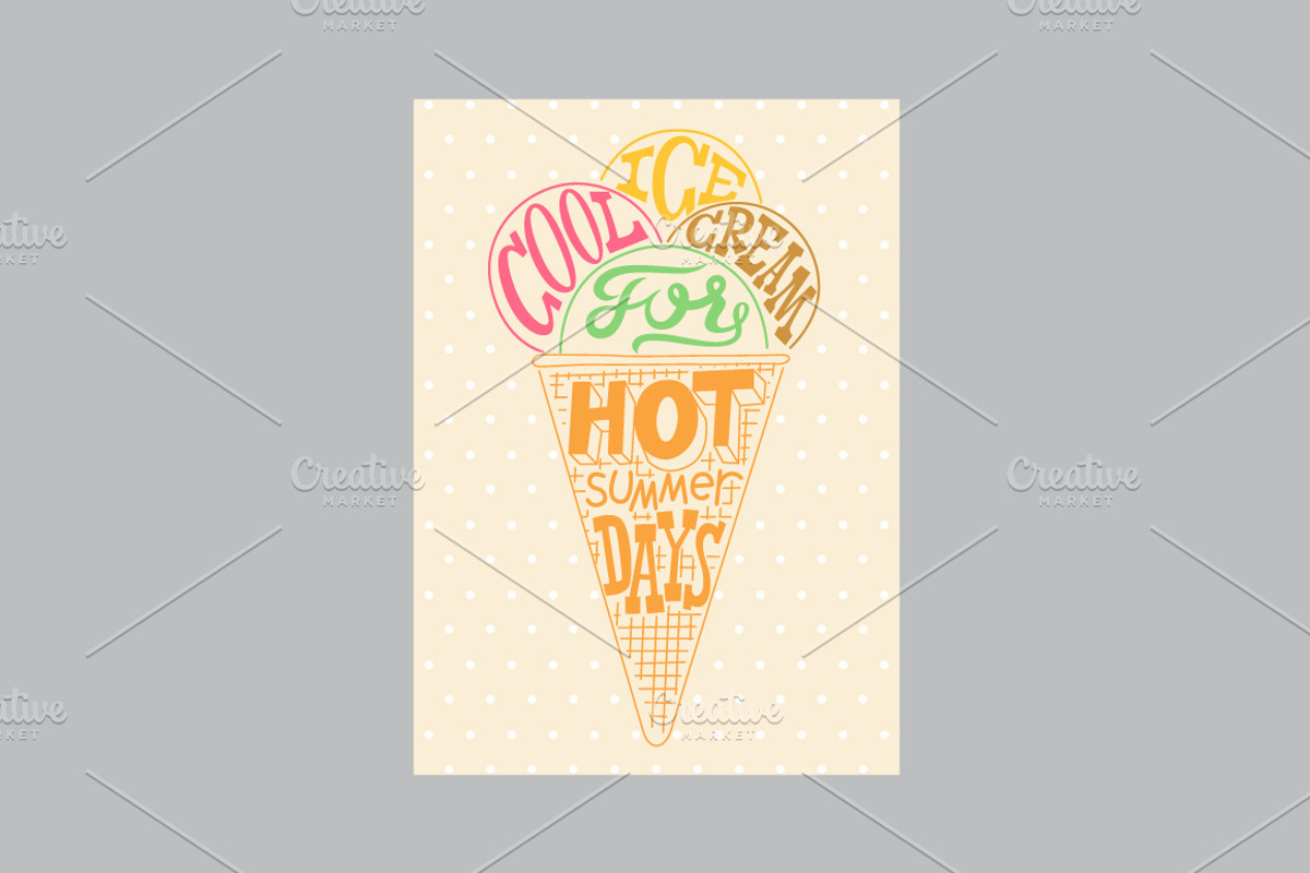Ice cream summer vector posters., a Food Illustration by PoPaShop (Photo 4 of 7)