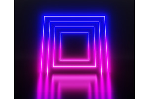 Futuristic Neon Portal, Tunnel Of