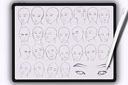 Asian Women Face Stamps Procreate, a Brush Add-On by Procreate Market (Thumbnail 3 of 4)