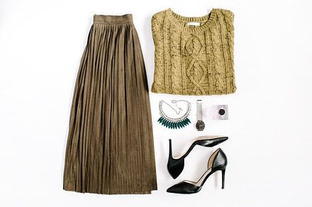 Trendy female clothes & accessories stock photo containing flat and lay, a Beauty & Fashion Photo by Floral Deco