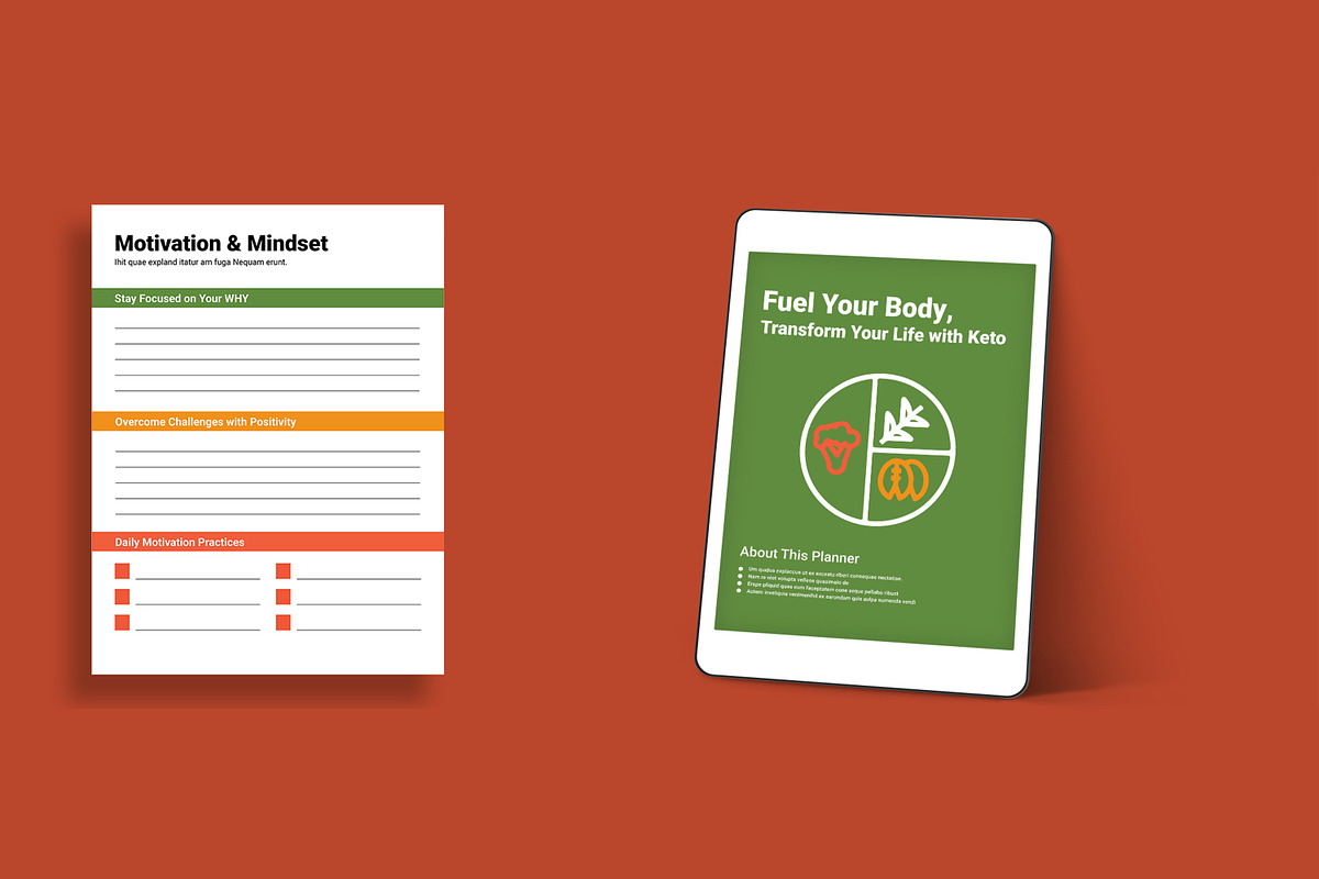 Keto Diet Ebook Planner, an UI Kit Template by MightyDesign (Photo 7 of 10)