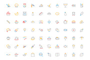 300 Food Colored Line Icons, an Outline Icon by Creative Stall (Thumbnail 3 of 5)