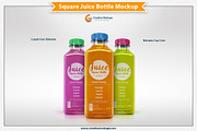 Square Juice Bottle Mockup PSD, a Packaging Mockup by Plus Media (Thumbnail 3 of 6)