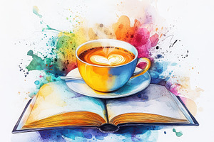 A heart latte art in a yellow cup si, a Food & Drink Photo by Pixeness Studio